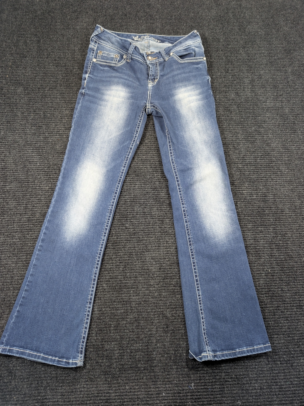 Y2K McBling WallFlower Bling Flap Pocket Bootcut Jeans